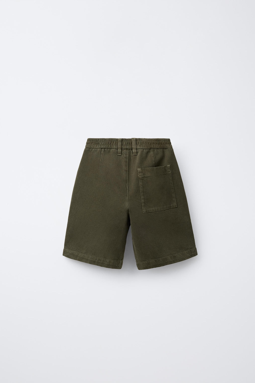 STRAIGHT TWILL BERMUDA SHORTS WITH LABEL - Zara фото 2