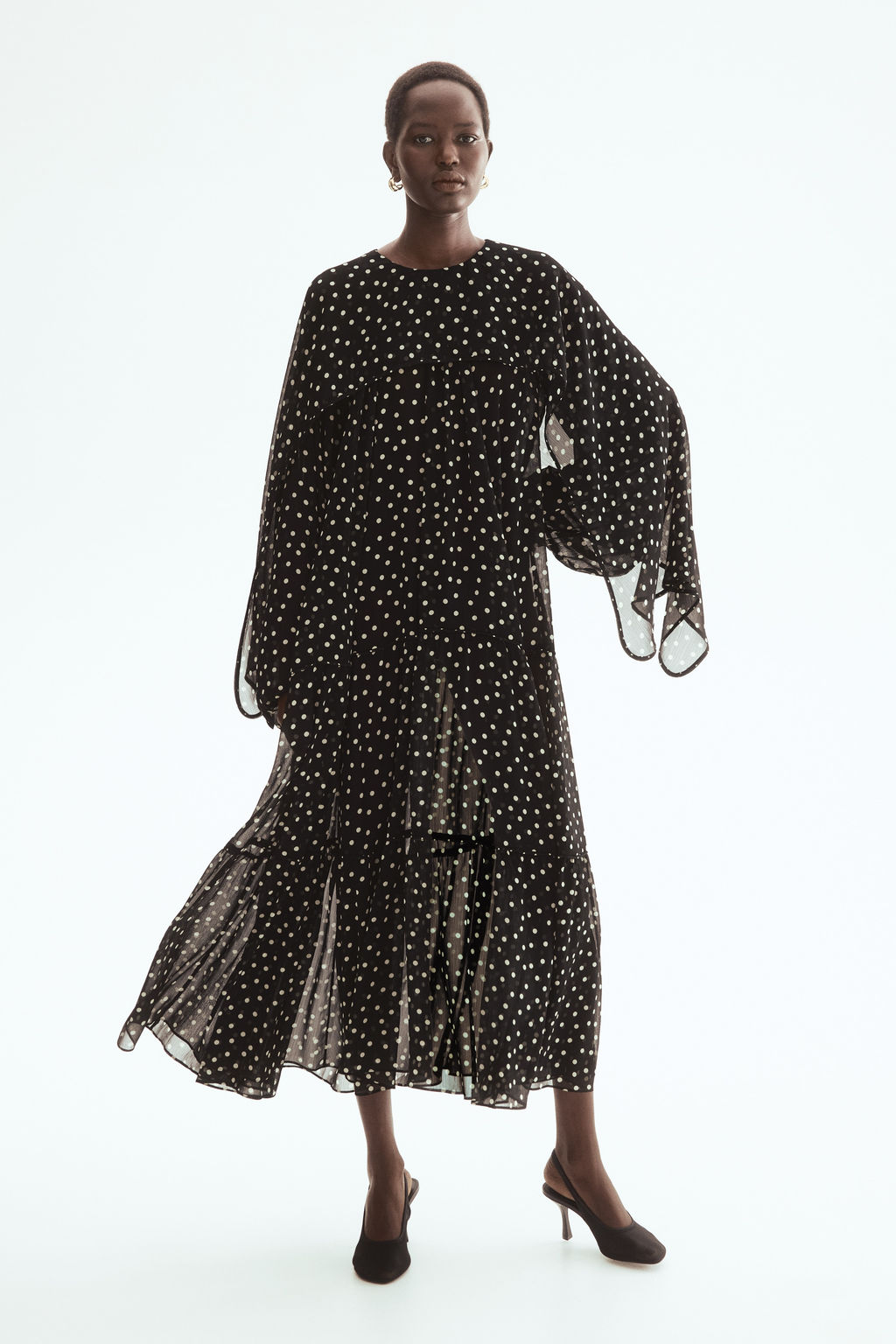 Vestido escalonado con capa decorativa - H&m фото 6