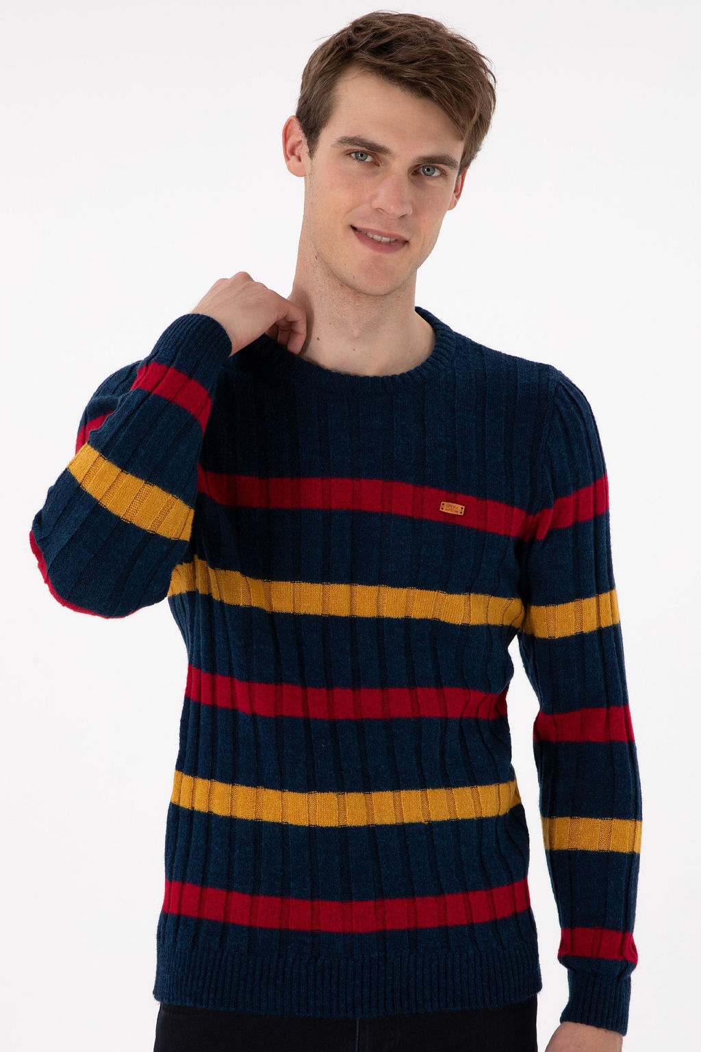 Erkek Regular Fit Bisiklet Yaka Lacivert Kazak