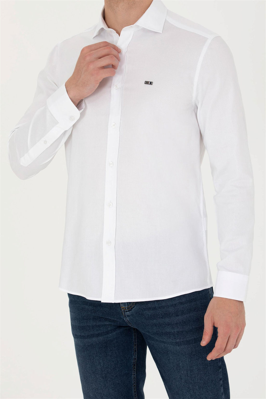 U. S. Polo Assn Мужская белая базовая рубашка с длинным рукавом - U.s. polo assn фото 13