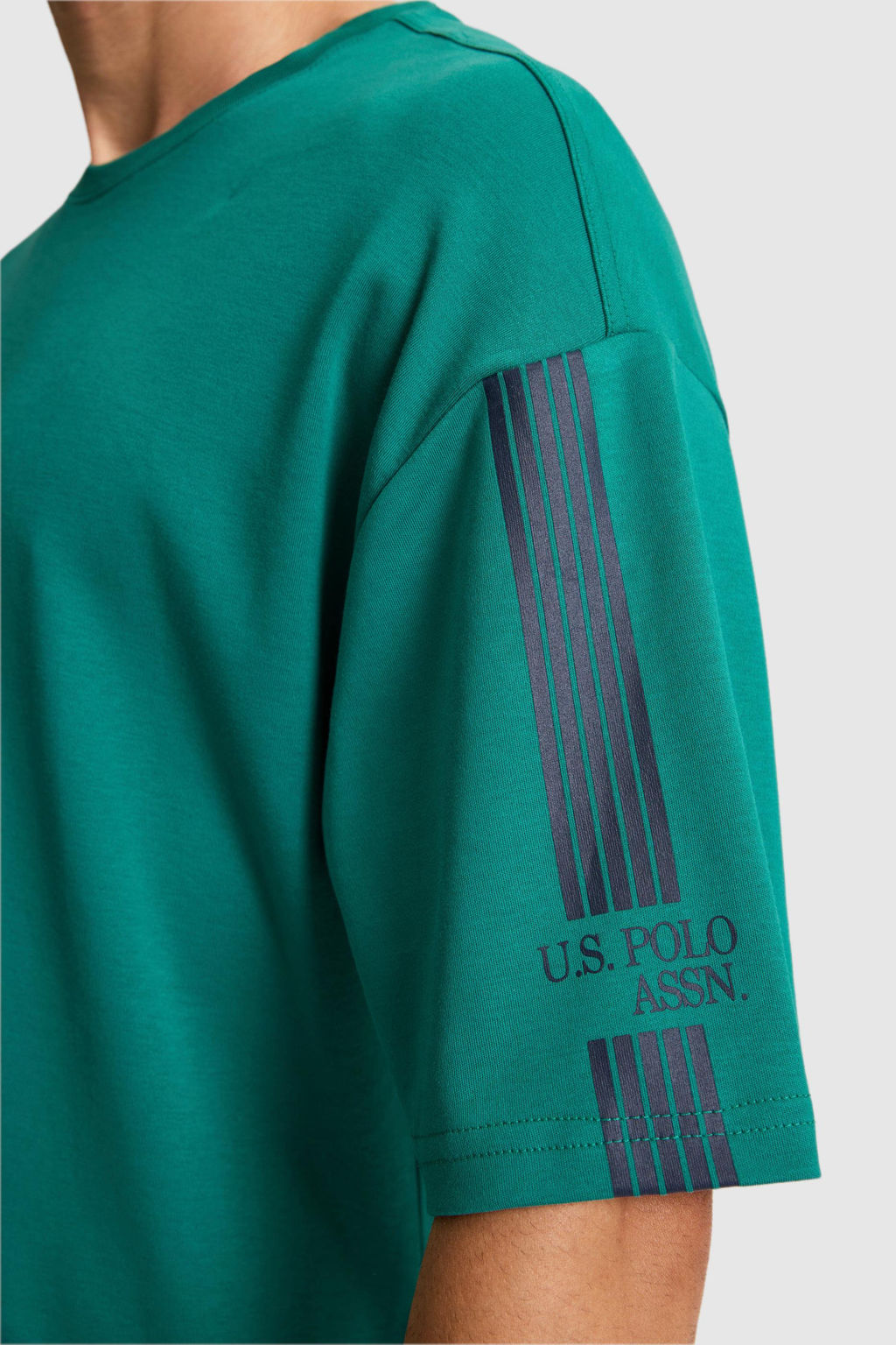 Erkek Koyu Ye_il Comfort Fit Bisiklet Yaka Ti__rt