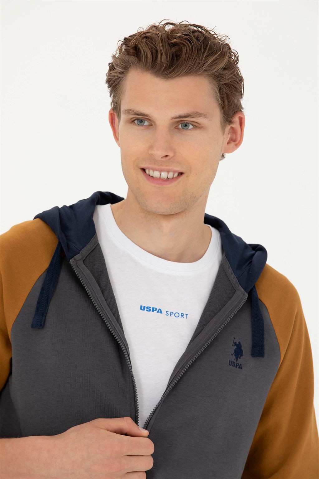 Мужской вязаный кардиган антрацитового цвета - U.s. polo assn фото 2