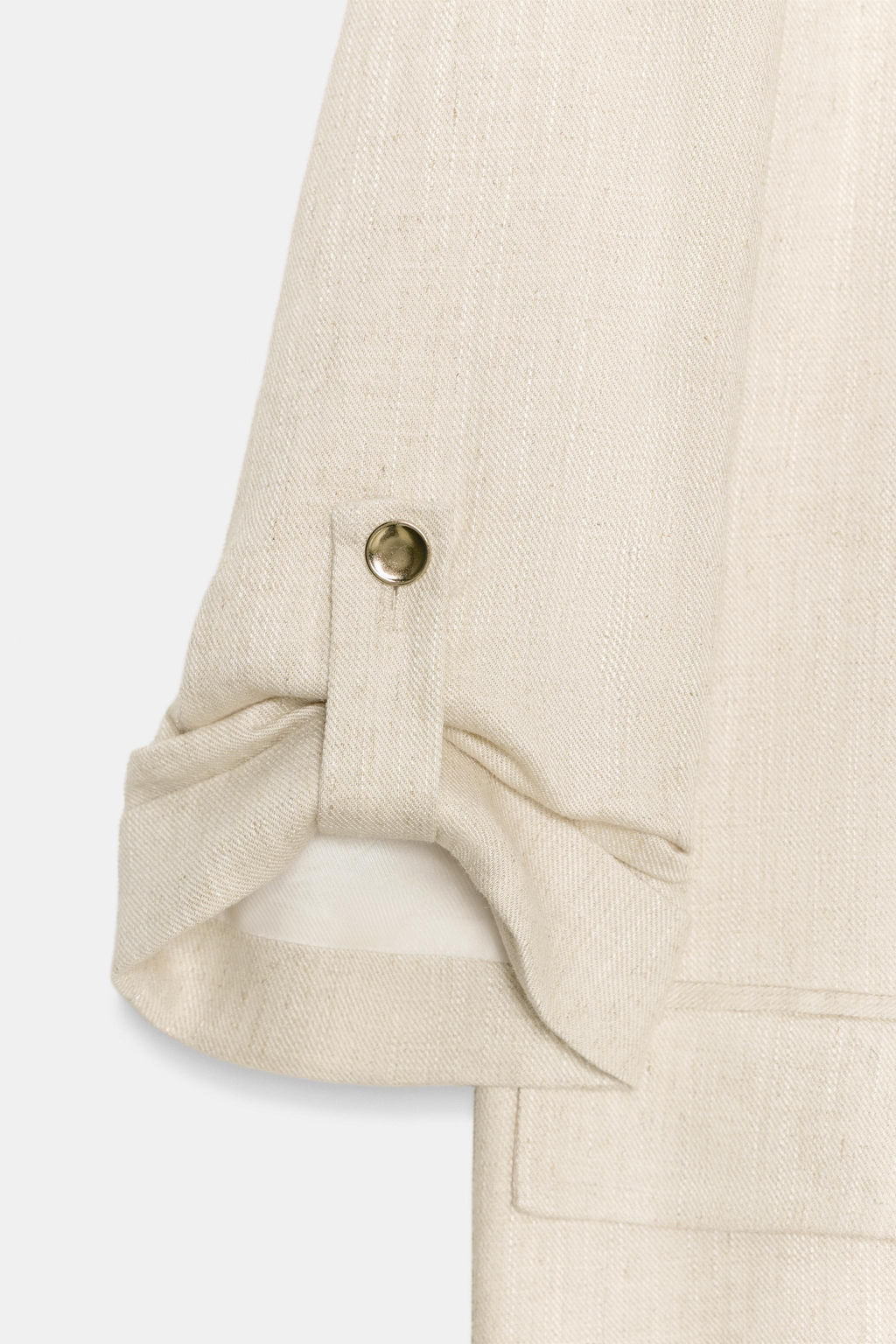 BLAZER ABIERTA MANGA REMANGADA / Beige claro - Zara фото 8