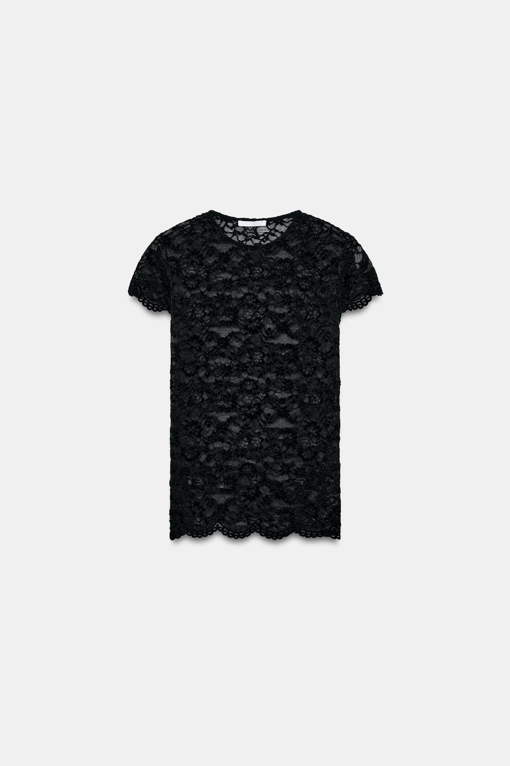SHORT SLEEVE LACE T-SHIRT - Zara фото 4