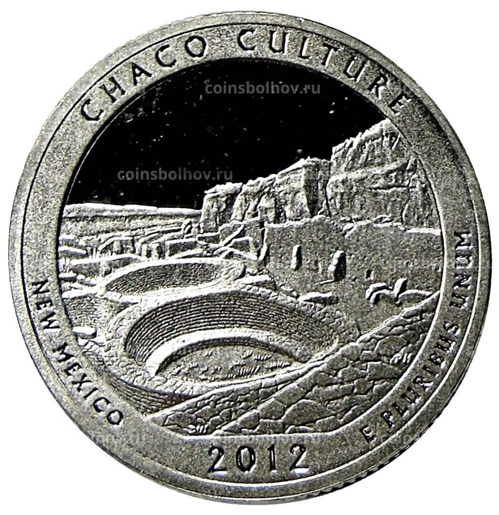 1/4 доллара (25 центов) 2012 года S США Национальные парки №12 исторический парк Чако