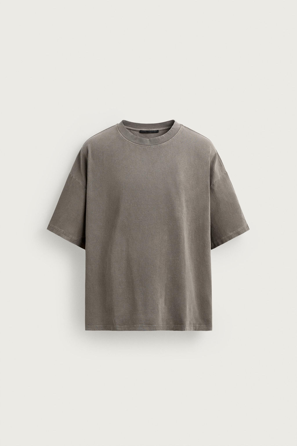 CAMISETA B?SICA LAVADA / Gris - Zara фото 8