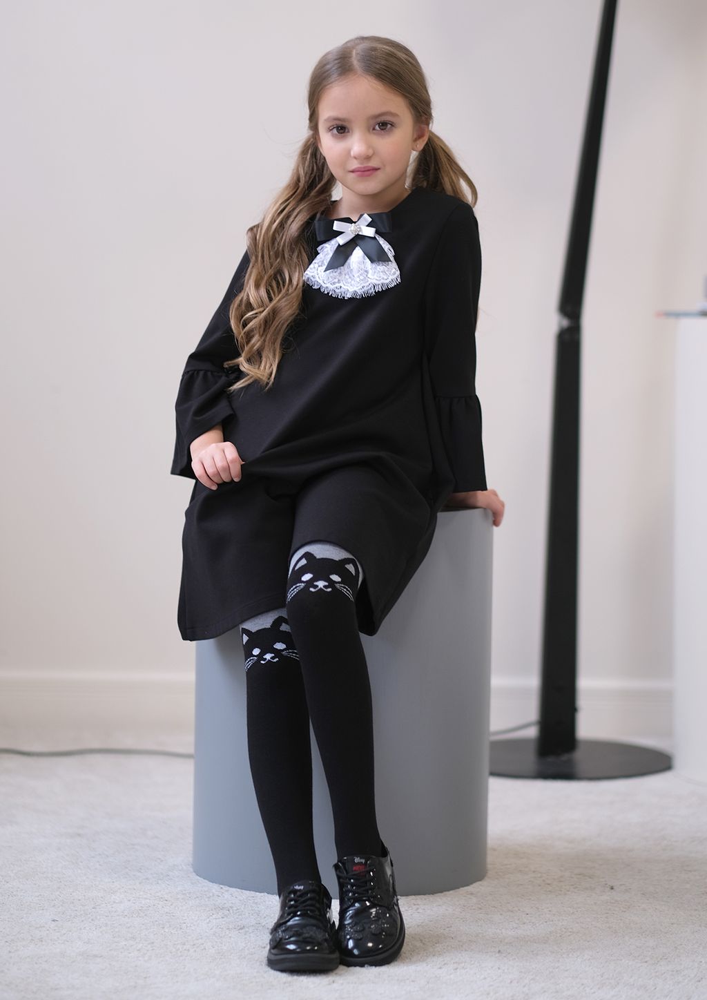 Кошка, колготки детские серый/134-140