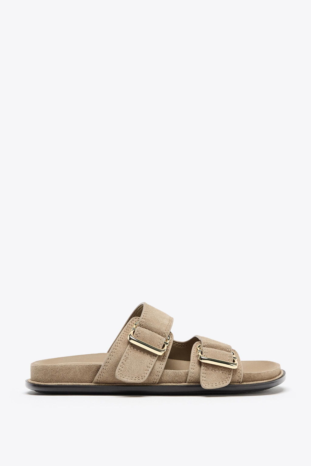 SPLIT SUEDE STRAPPY FLAT SANDALS - Zara фото 12