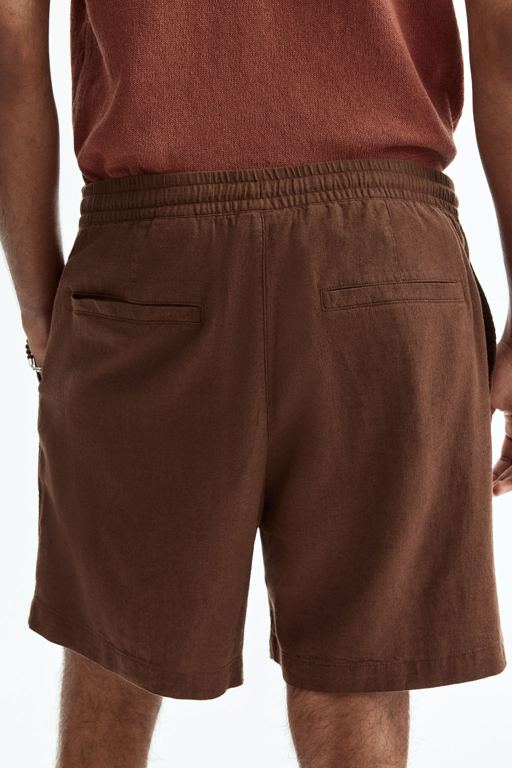 Pantal?n corto en mezcla de lino Relaxed Fit - H&m фото 7
