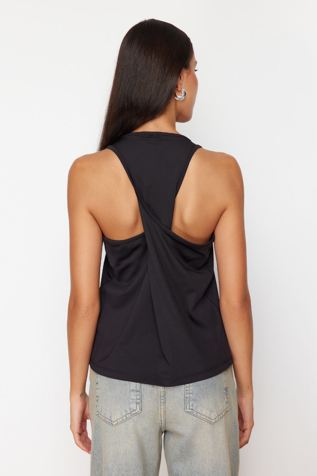 Siyah More Sustainable S?rt Detayl? Esnek Orme Bluz TWOSS24BZ00439 - Trendyolmilla фото 6