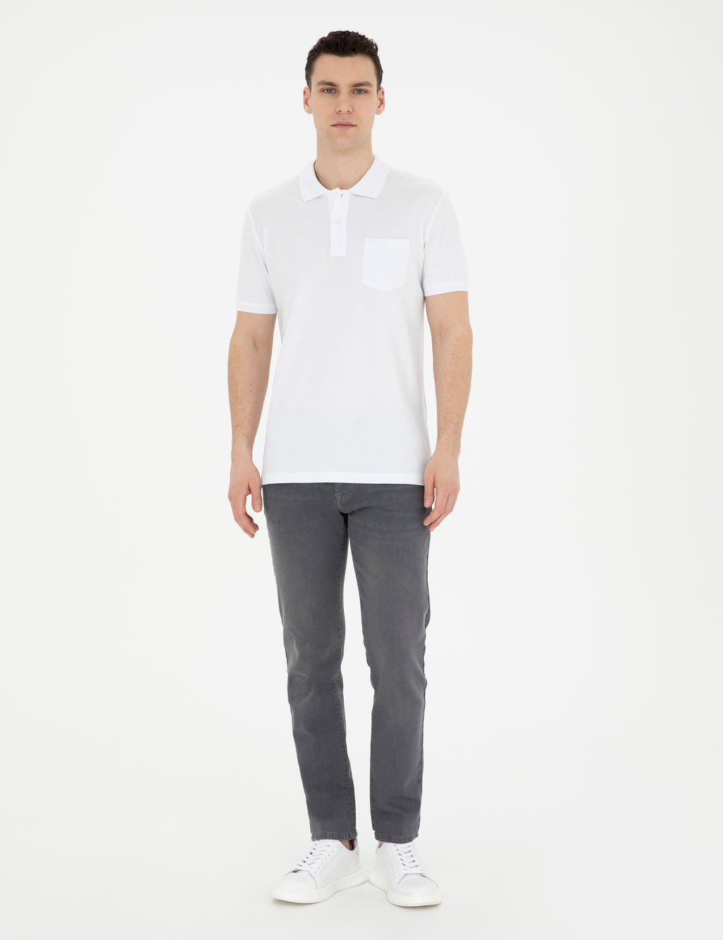 Beyaz Regular Fit Basic Ti__rt