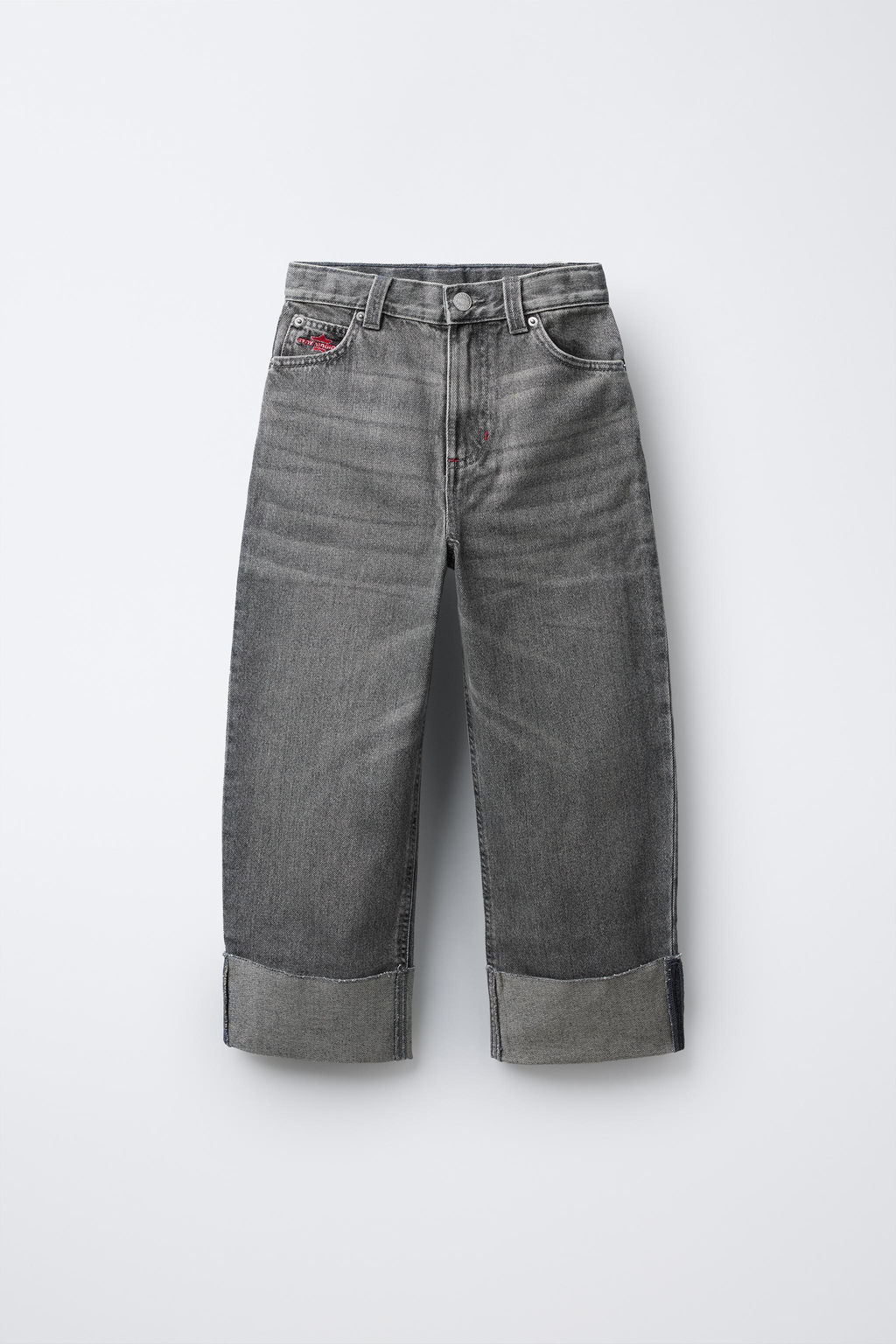 EMBROIDERED WIDE-LEG JEANS