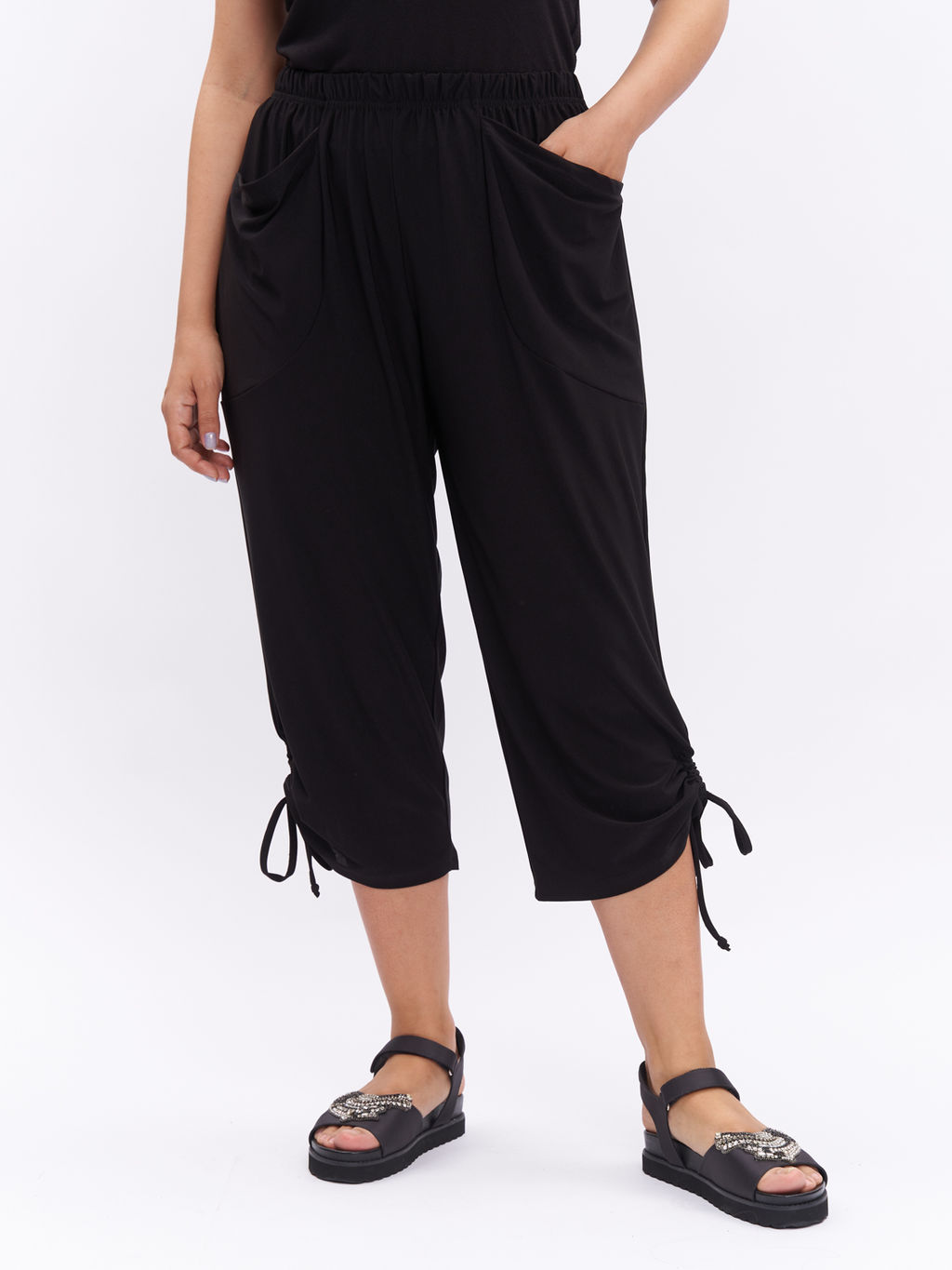 Бриджи из холодного трикотажа BR08507BLK01