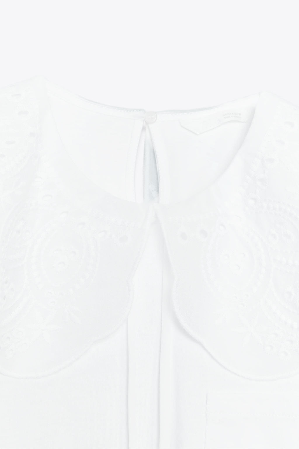 EMBROIDERED PETER PAN COLLAR T-SHIRT - Zara фото 14
