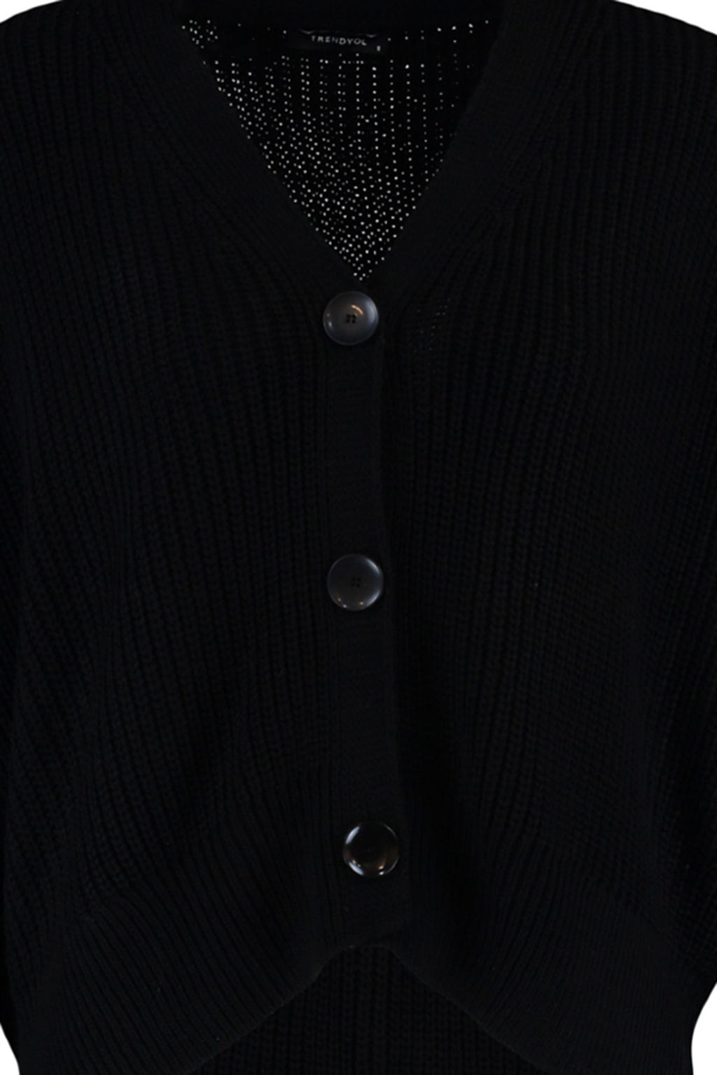 TRENDYOLMILLA Ekru Genis Kal?p V Yaka Triko H?rka TWOAW20HI0215  фото 7