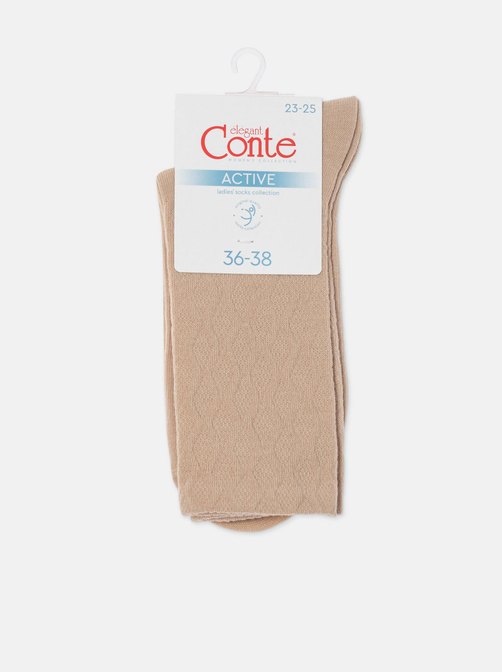 Цена за 2 пары CONTE ACTIVE Носки женские хлопковые (удлиненные) бежевый - Conte elegant фото 5