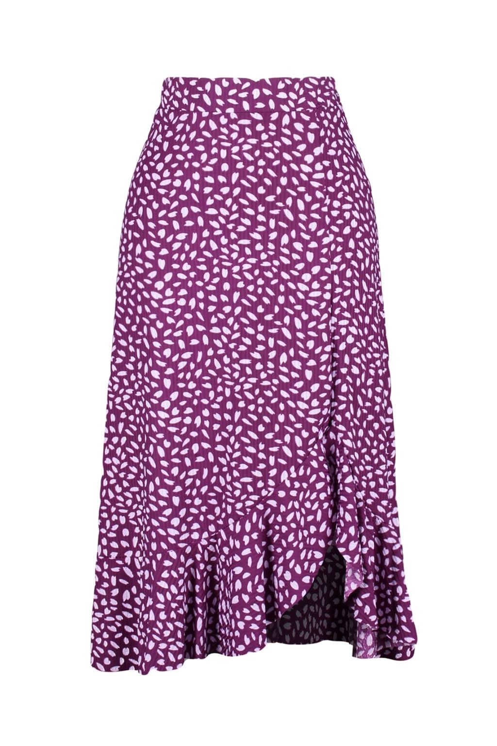 TRENDYOLMILLA K?rm?z? Bask?l? Buzgu Detayl? ve Volanl? Yuksek Bel Esnek Etek TWOSS21ET0029 фото 33