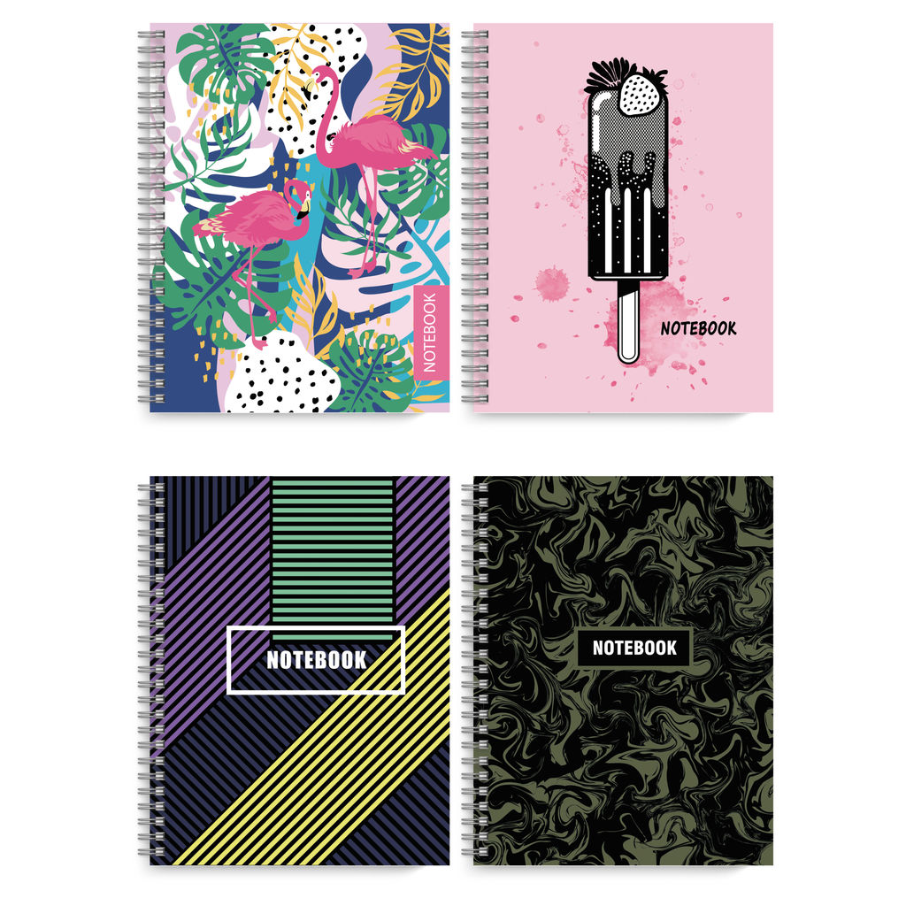 Записная книжка, 148х113 см, арт. 49763/ 24 АССОРТИ (120л., гребень, евроспираль, белый офсет 70 г/м