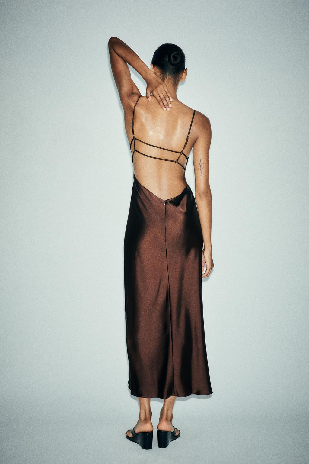 SATIN MIDI DRESS - Zara фото 20