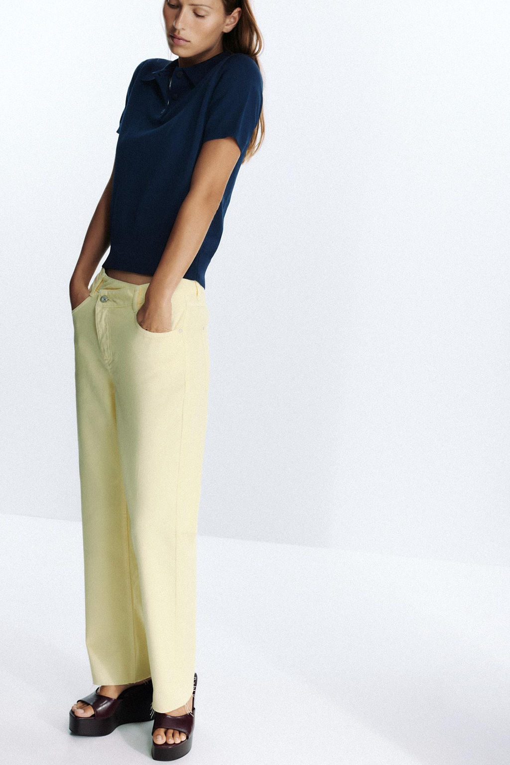 JEANS Z.09 STRAIGHT ANKLE HIGH-WAIST CROSSOVER WAIST - Zara фото 5