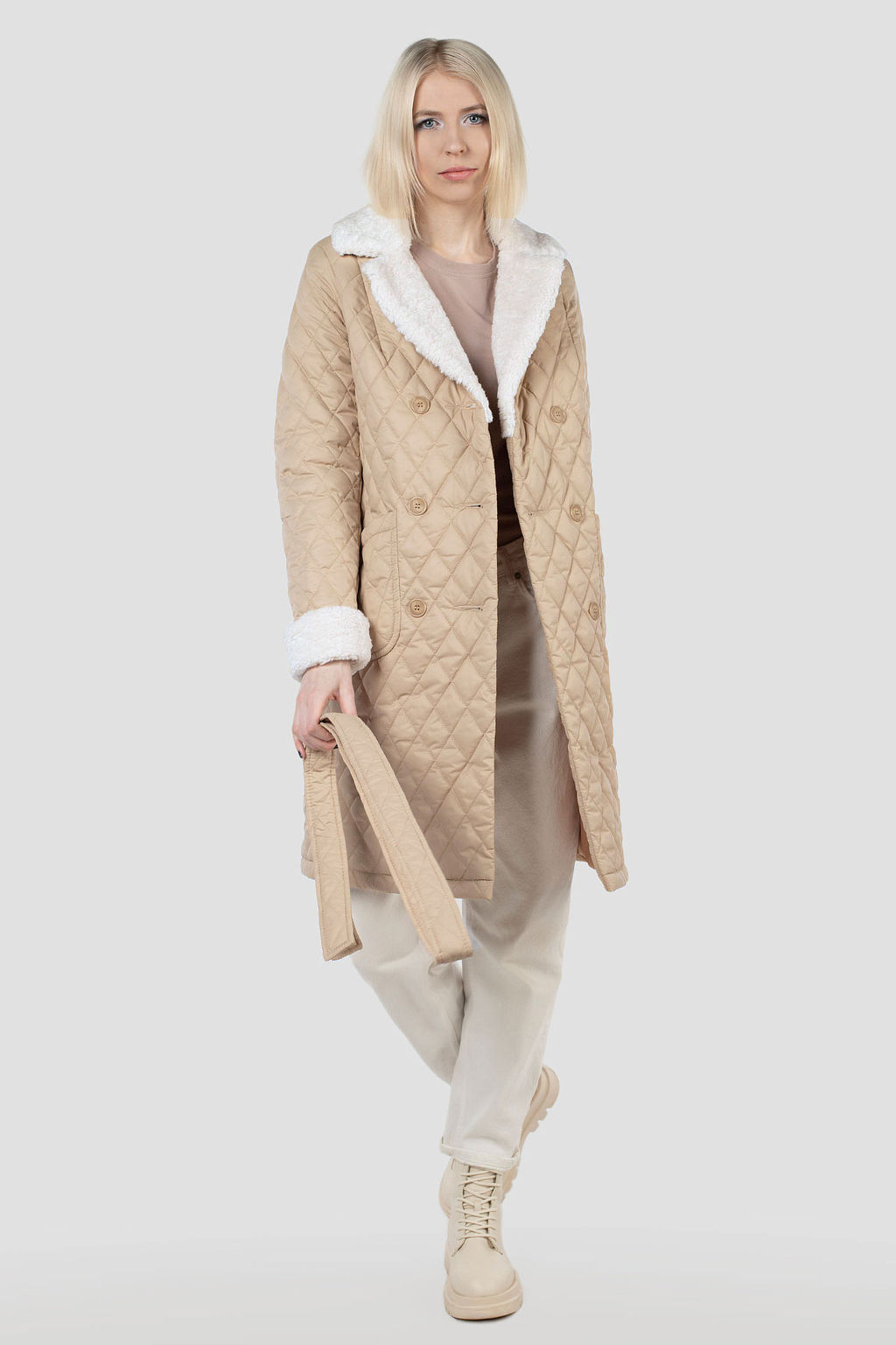 05-2140 Куртка женская зимняя (пояс) - El podio фото 2