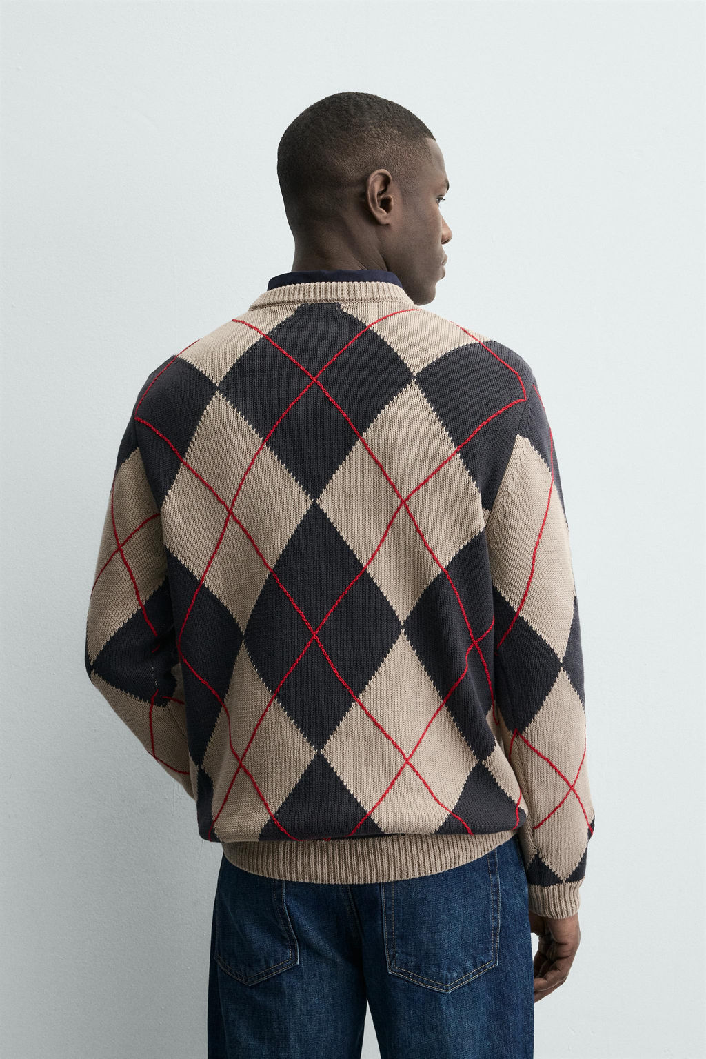ARGYLE JACQUARD JUMPER - Zara фото 10