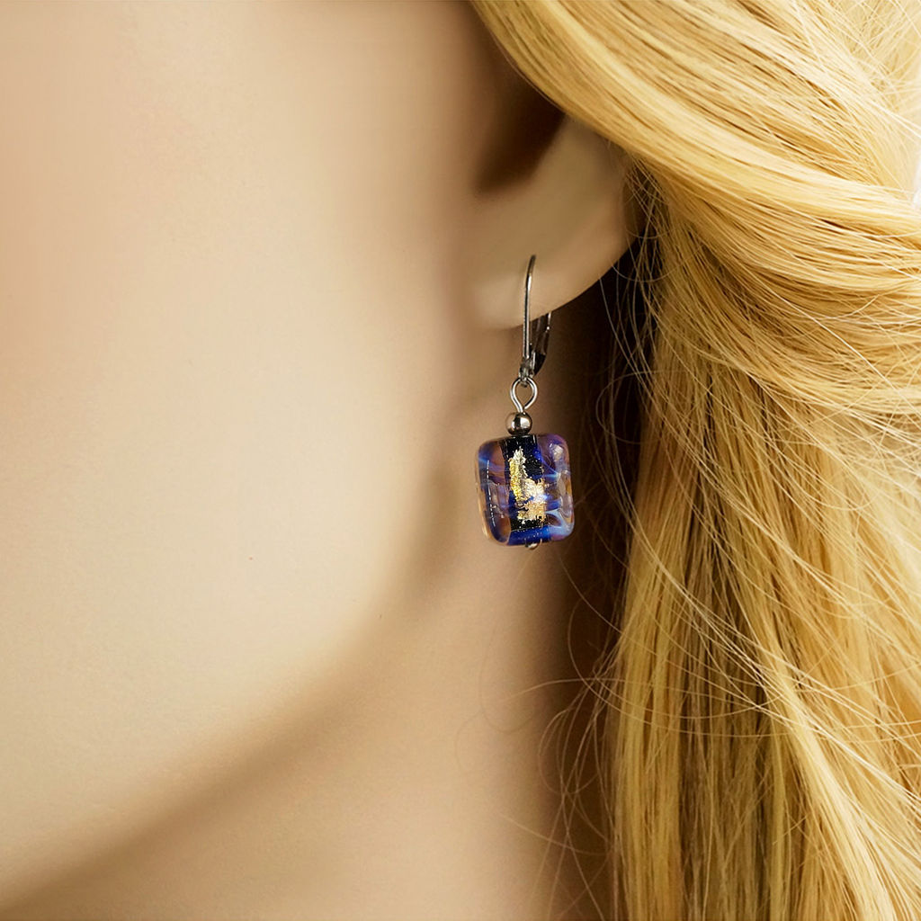 Серьги из муранского стекла GOLDEN NIGHT LS2997 - Vloes фото 4