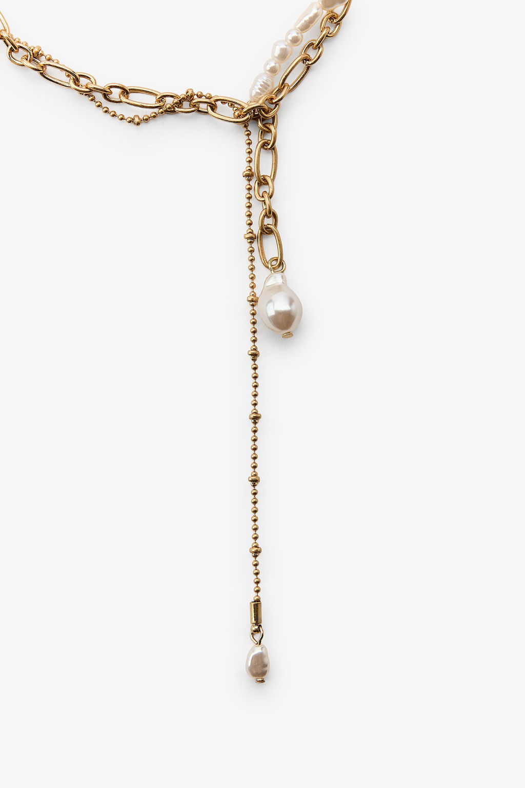 PACK OF 2 CHAIN AND PEARL NECKLACES - Zara фото 3