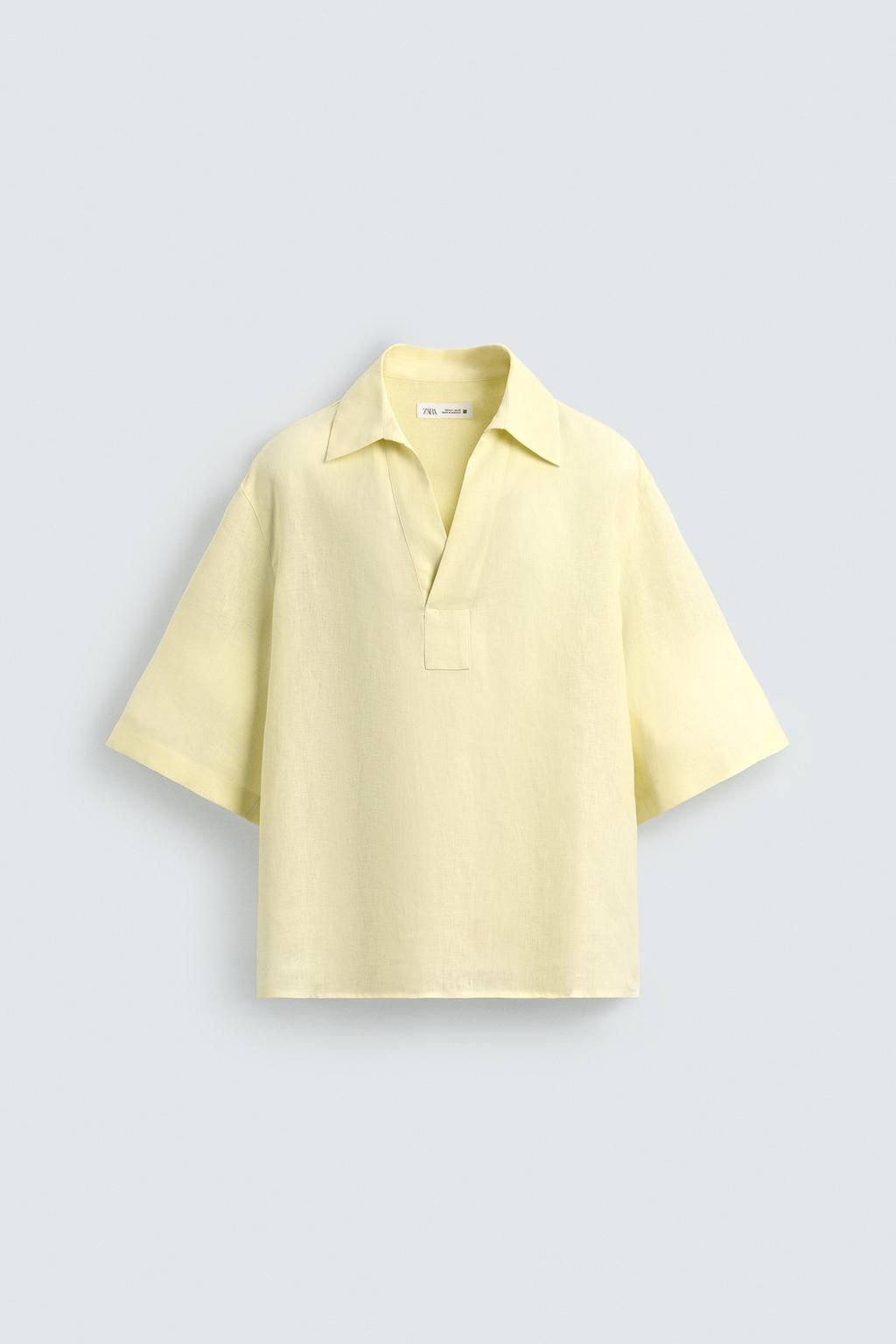 100% LINEN POLO SHIRT - Zara фото 9