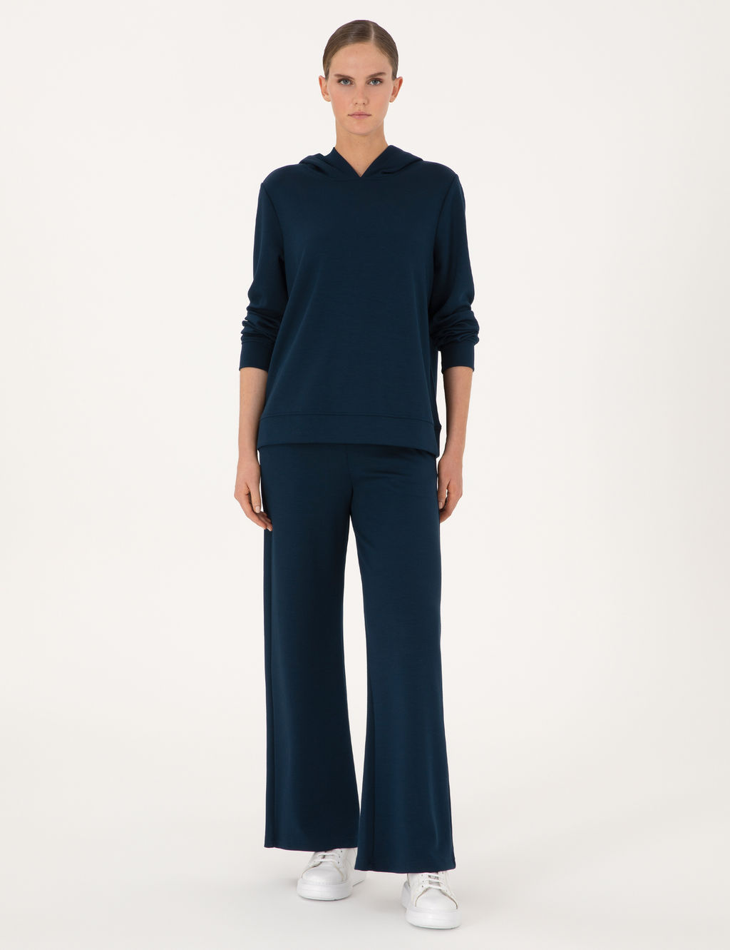 Lacivert Flare Fit Modal Kar___ml_ E_ofman Alt_