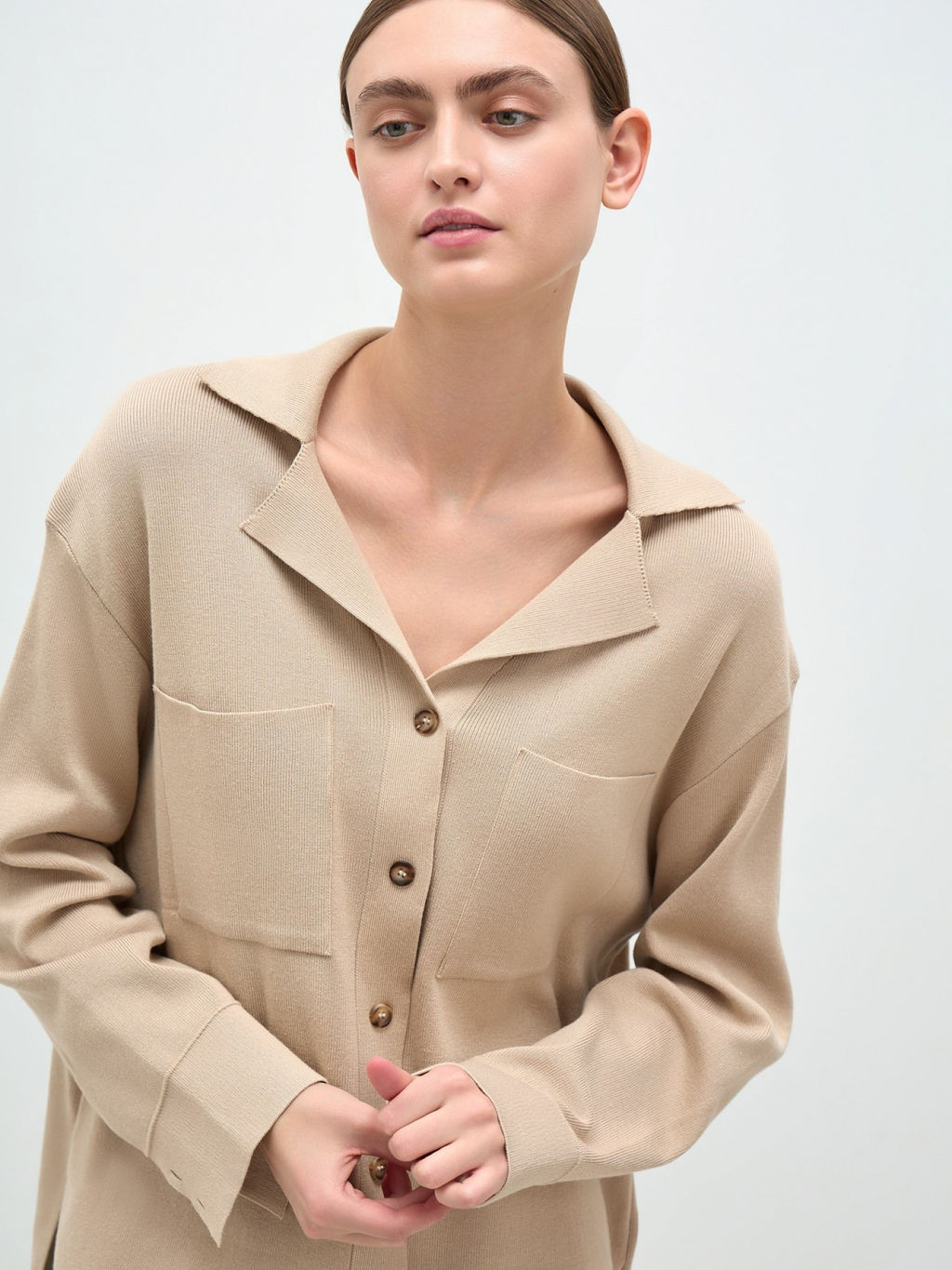 Conso/KSS 240710 - beige Комплект кардиган и брюки  фото 4