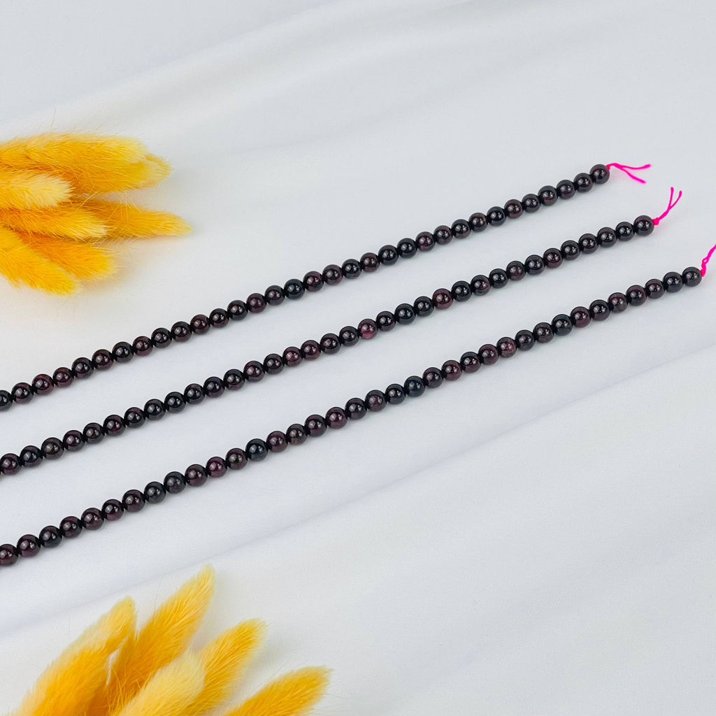 Бусины для украшений из Граната (Пироп) (64 бусины) 39 см