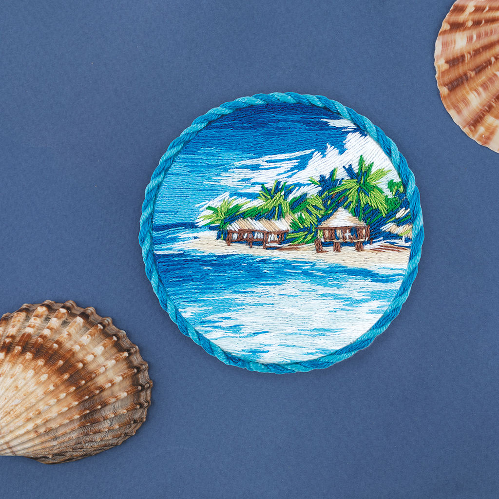 Набор для вышивания PANNA Живая картина JK-2298 Брошь. Море 5.5 х 5.5 см