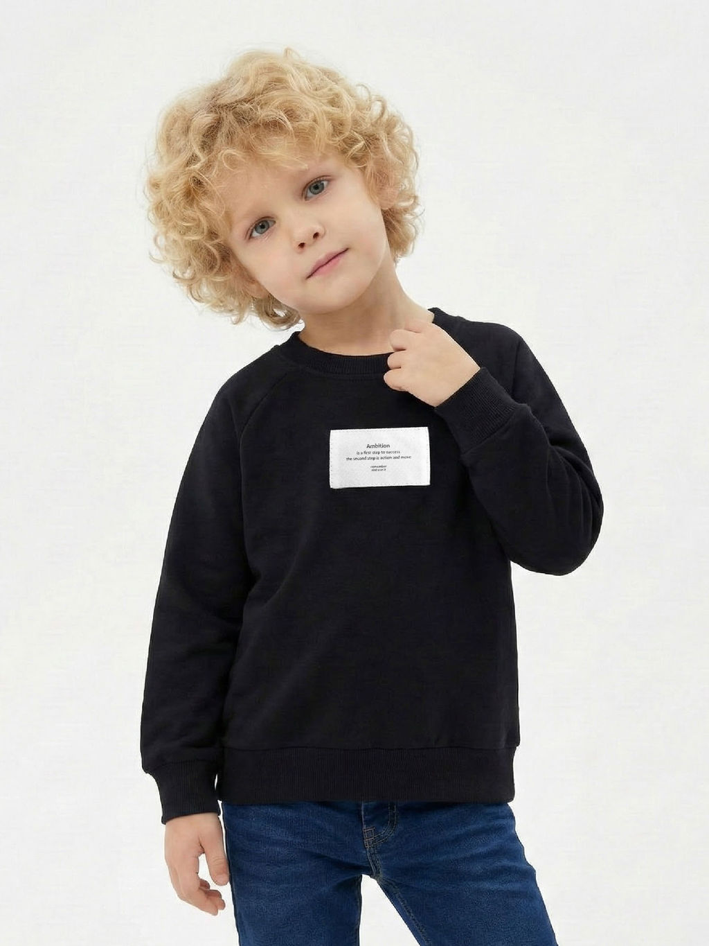 Свитшот с нашивкой 22-0968 черный - Mini maxi фото 3