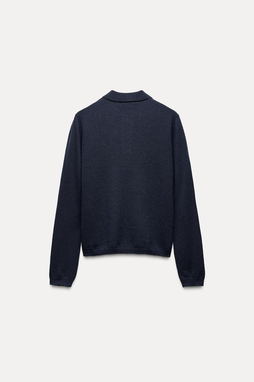 PLAIN 100% WOOL POLO SHIRT - Zara фото 6