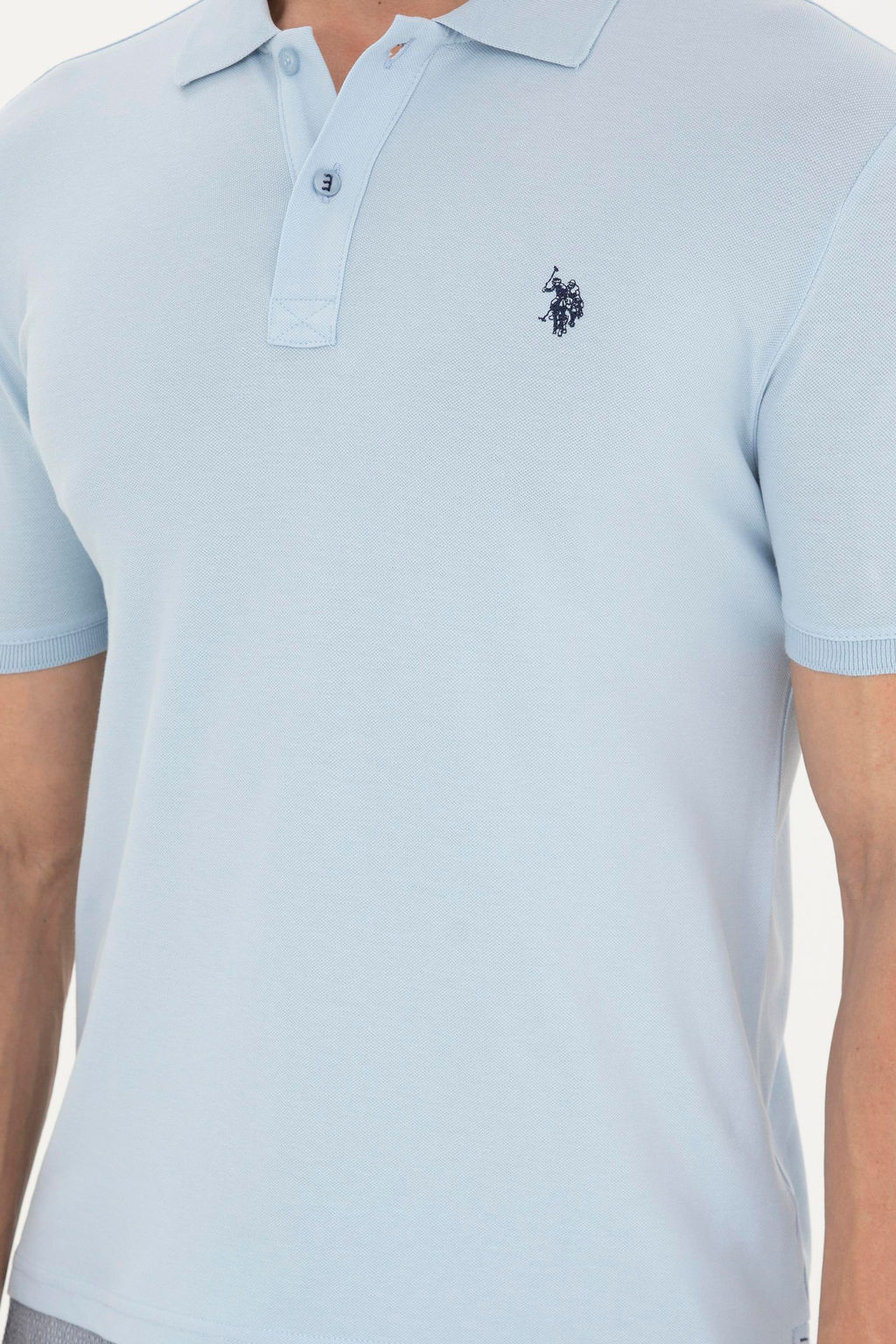 Мужская голубая базовая футболка - U.s. polo assn фото 6