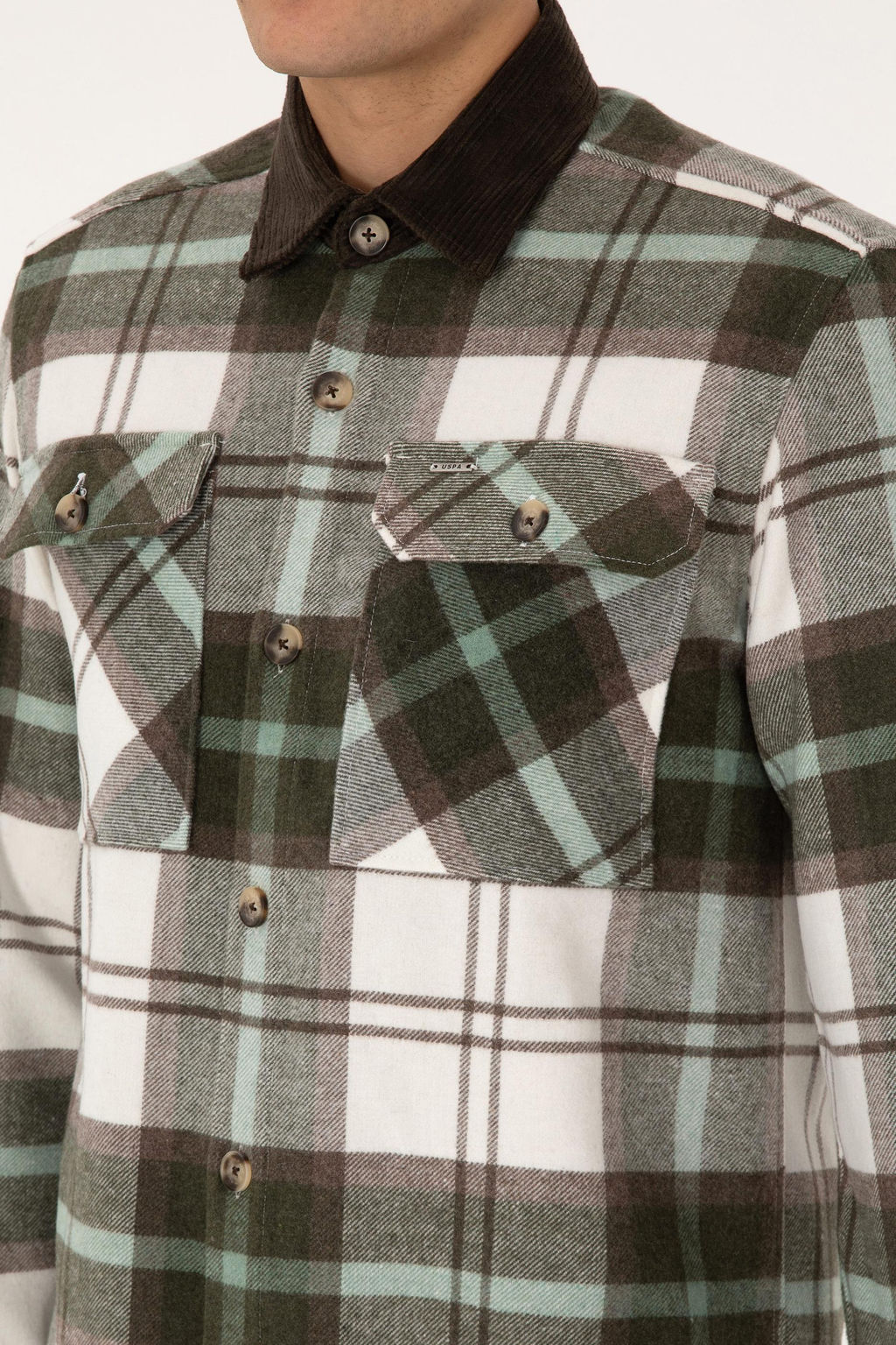 Erkek A__k Haki Uzun Kollu G_mlek - U.s. polo assn фото 7