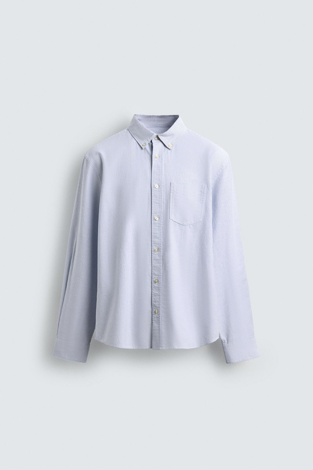 Рубашка Zara Estructura Oxford белая голубая