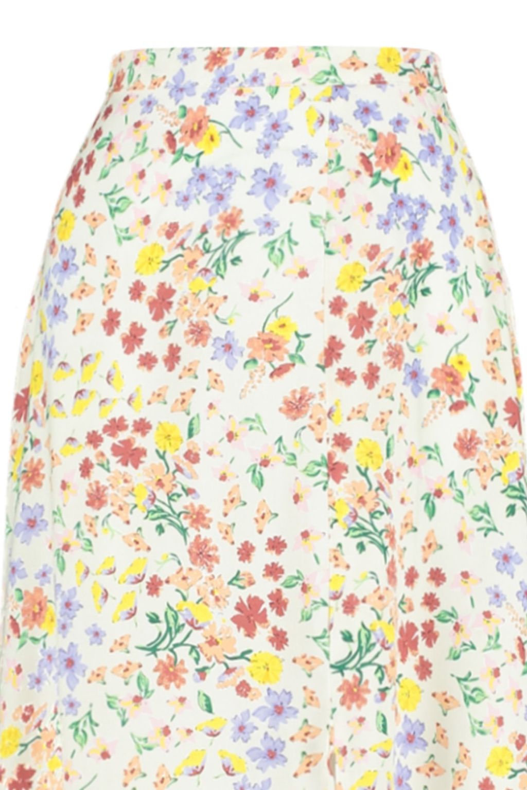 Ekru Y?rtmac Detayl? Cicek Desenli Viskon Kumasl? Midi Boy Dokuma Etek TWOSS20ET0230