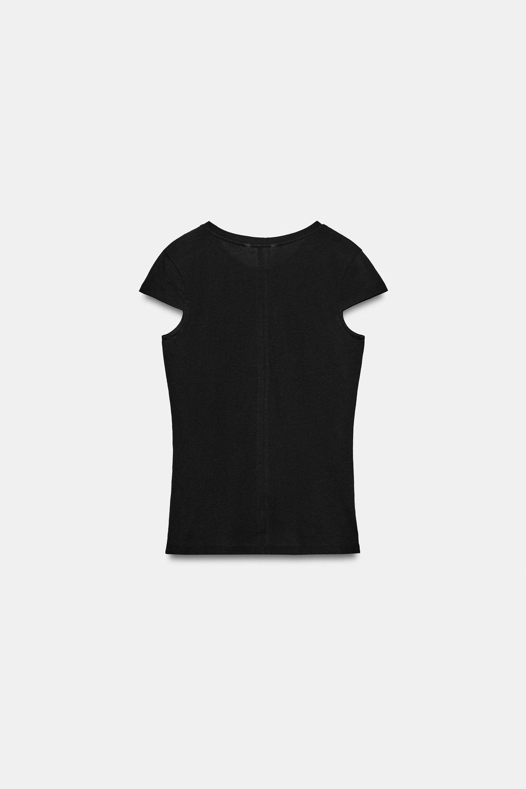 CAMISETA MINIMAL MANGA CORTA / Negro - Zara фото 5