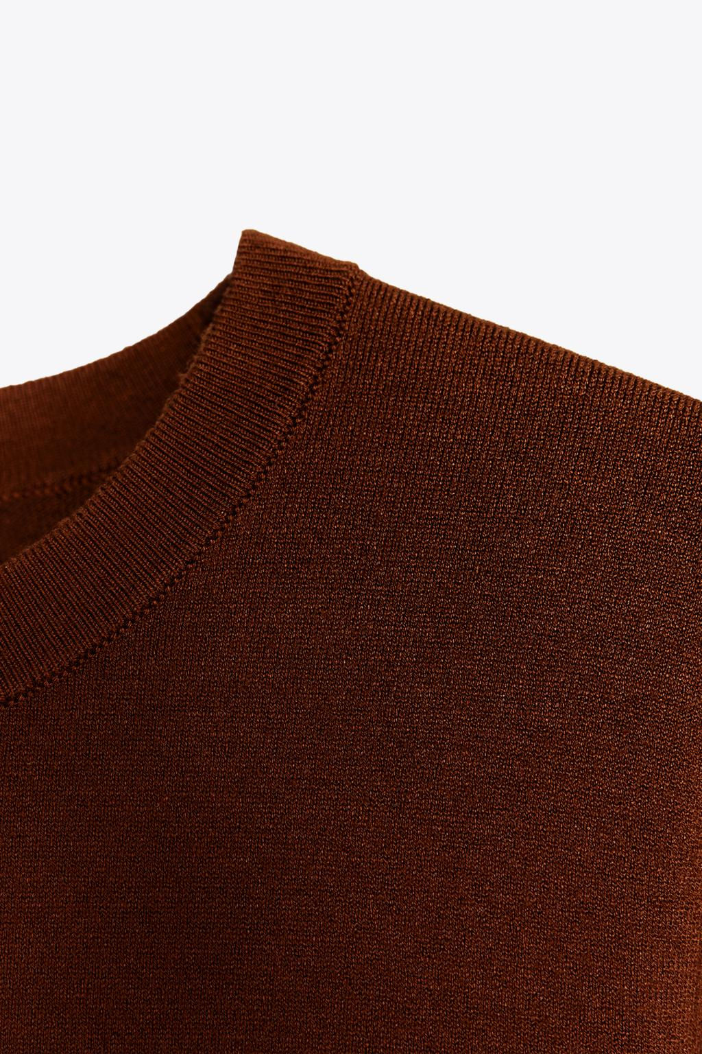 BASIC PLAIN KNIT SHORT SLEEVE TOP - Zara фото 20