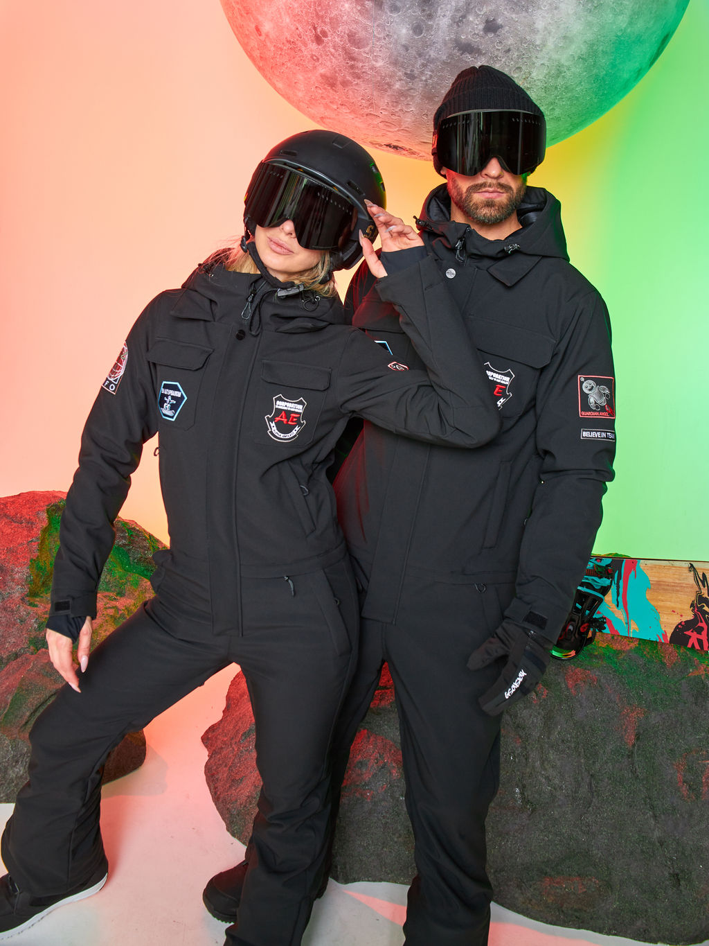 Женский сноубордический горнолыжный комбинезон Alpha Endless Aeternitas 223/2305 BLK - Черный  фото 44