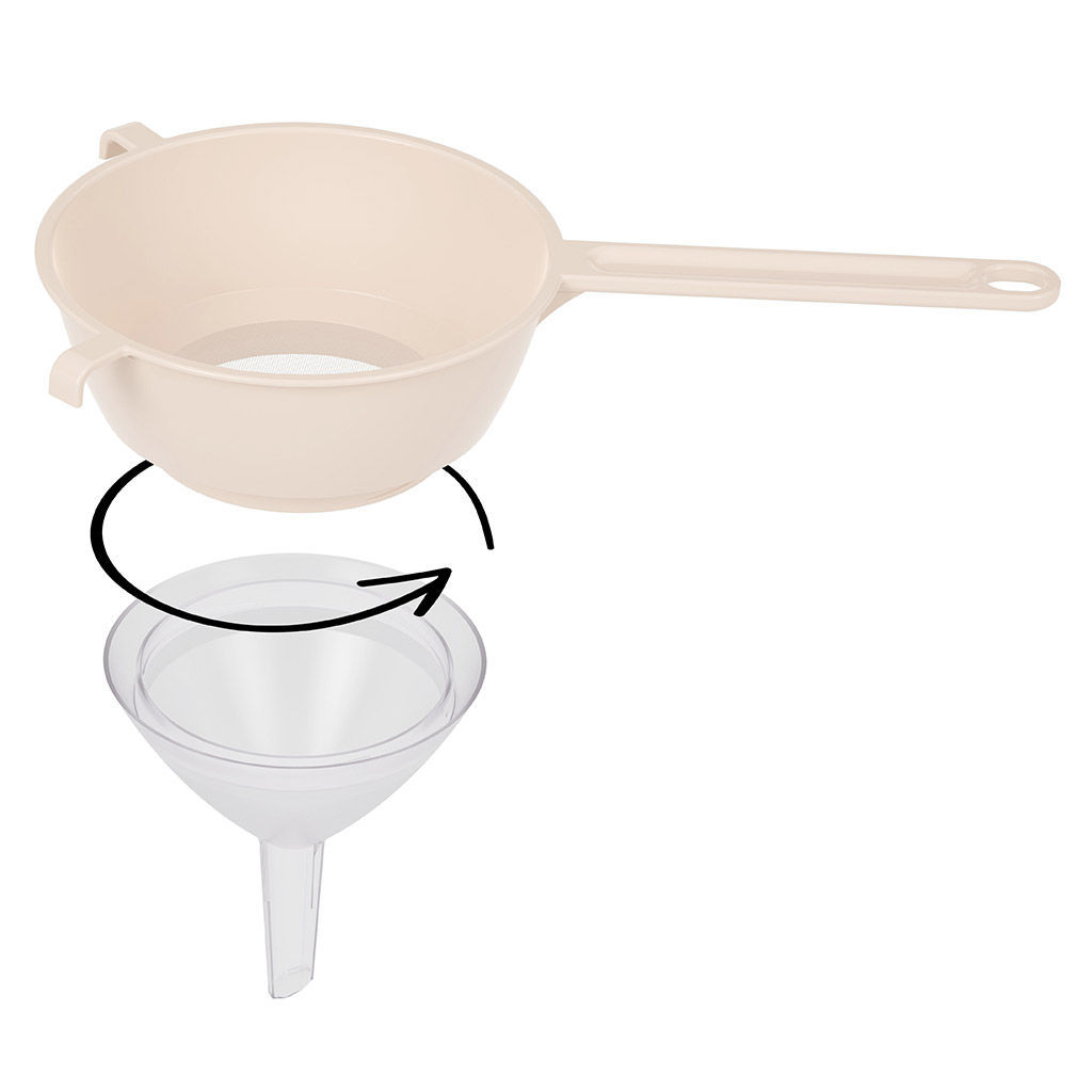 Сито с воронкой пластмассовое д13см, h14см, бежевый (Россия) - Домашняя мода фото 2