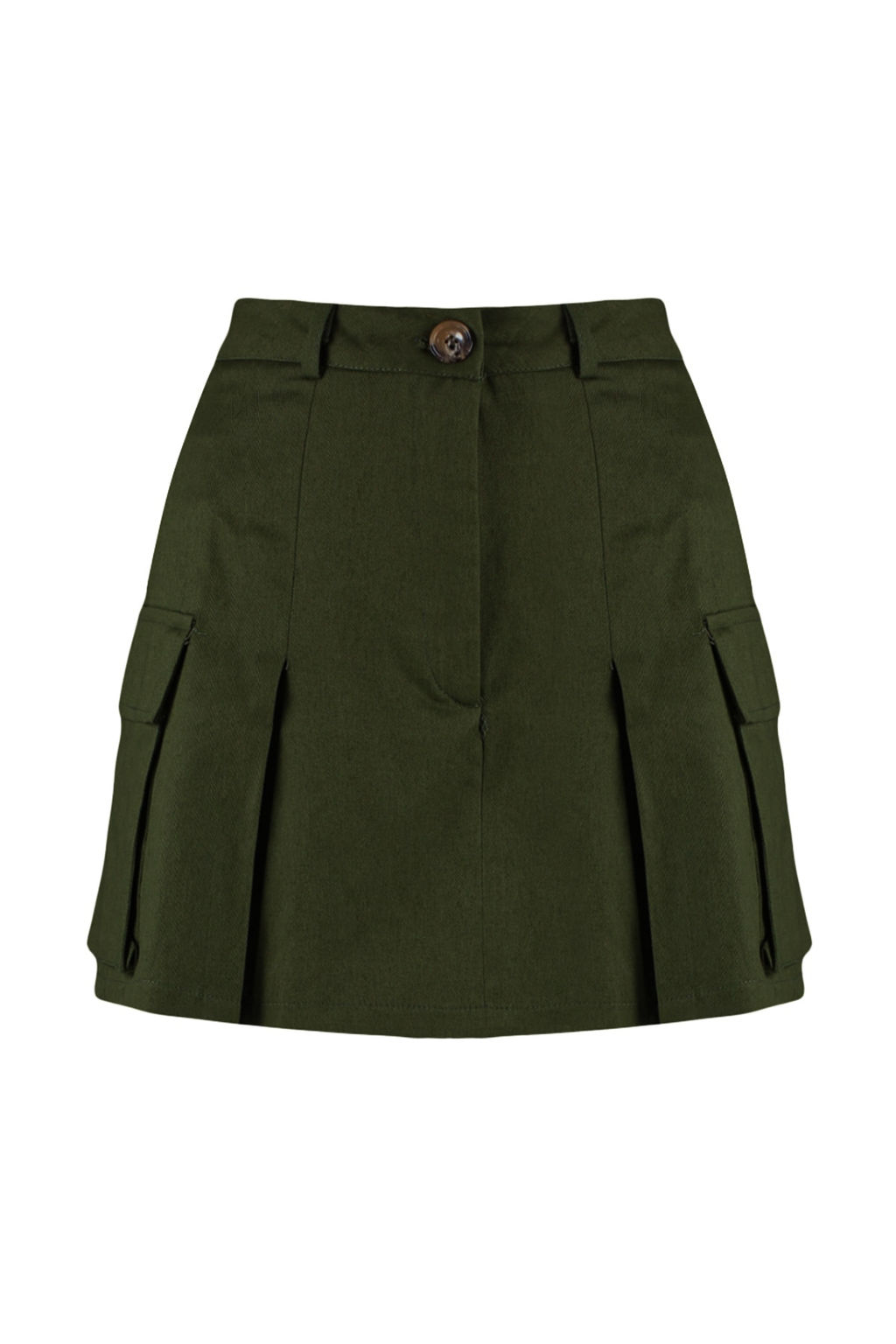 Haki Kargo Cepli Dokuma Etek Gorunumlu Sort TWOSS23SR00041