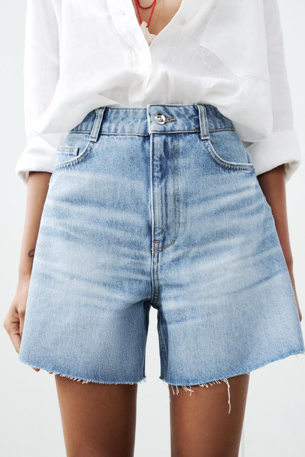 Z1975 HIGH-WAIST SHORTS WITH VENTS AT THE HEM - Zara фото 10