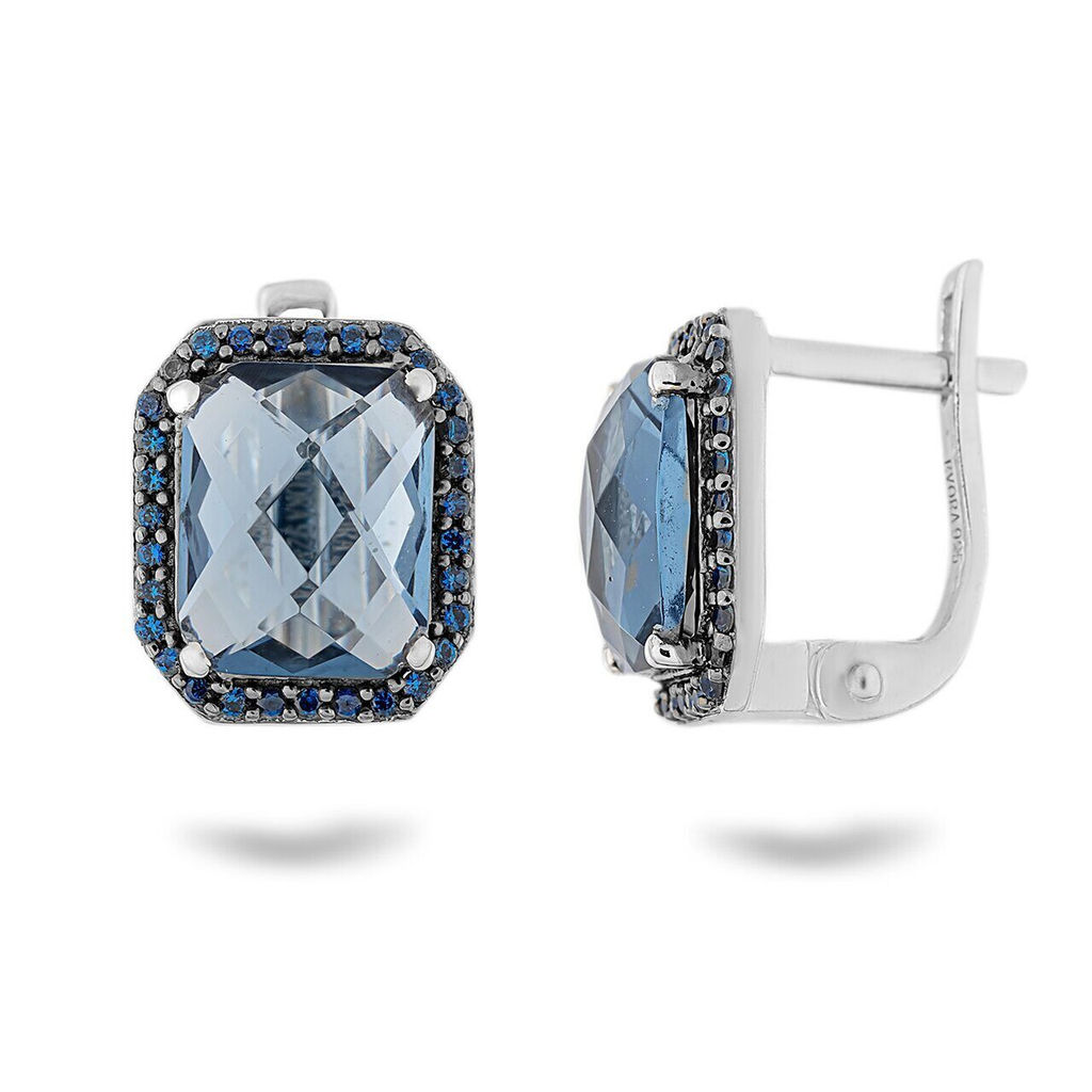 Серьги, танзанит выращ. , наносапфир, Истома