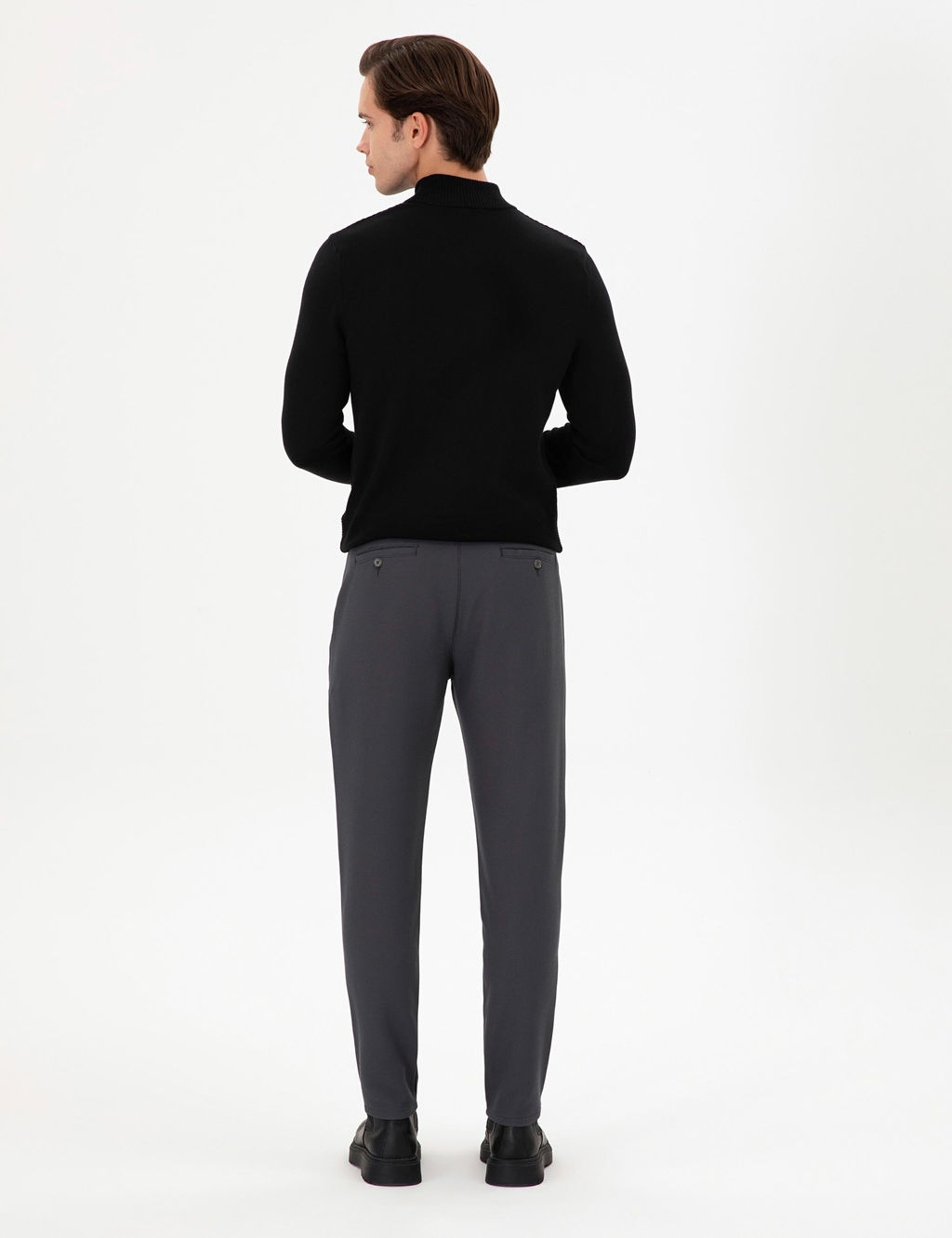 Мужские брюки из плотной ткани антрацитового цвета - U.s. polo assn фото 4