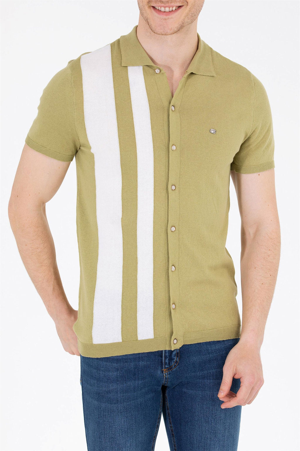 Мужской трикотажный свитер цвета хаки - U.s. polo assn фото 13