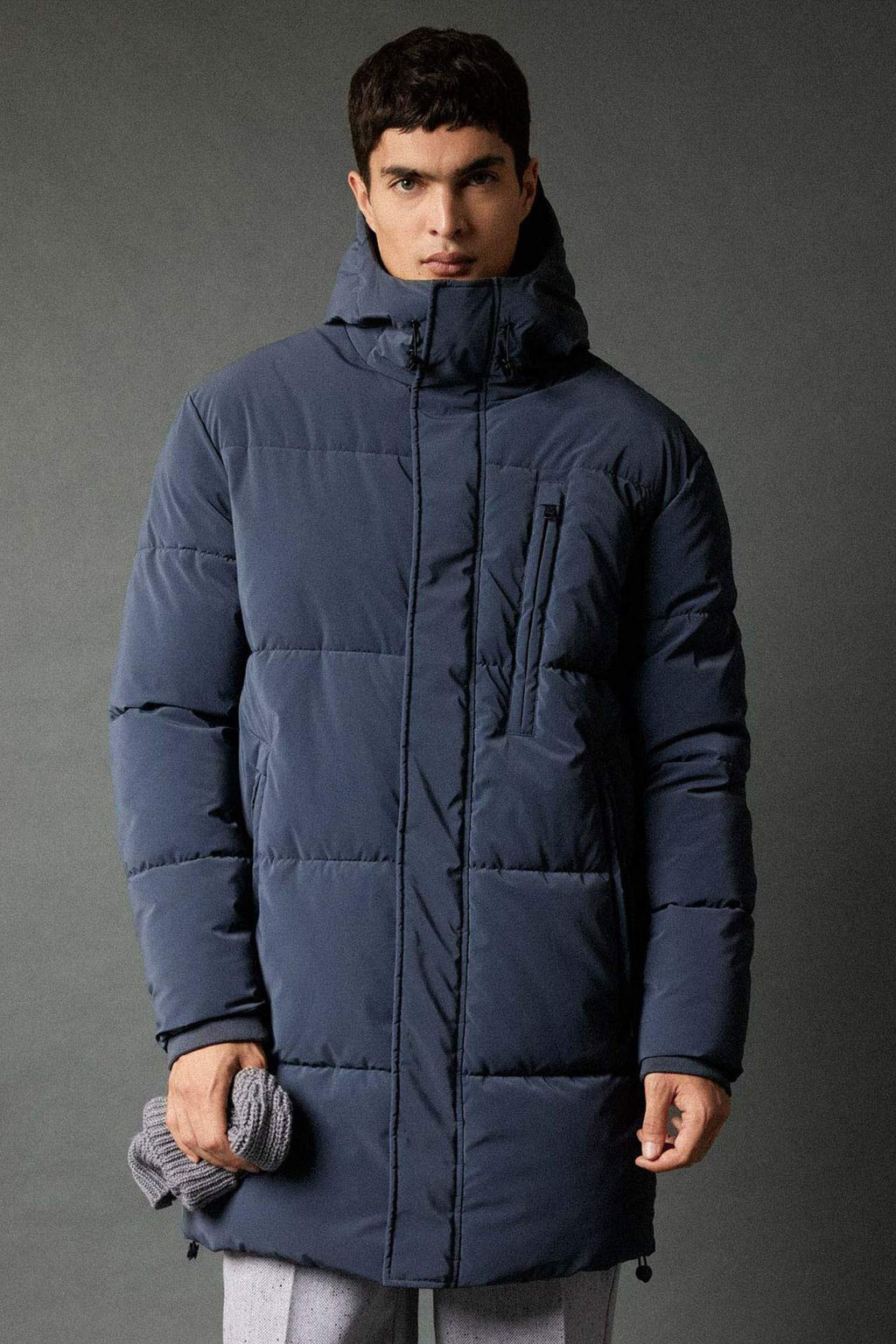 Kapusonlu Sisme Mont Parka Suni Kurk Astarl? Fermuarl? Cepli - Defacto фото 2