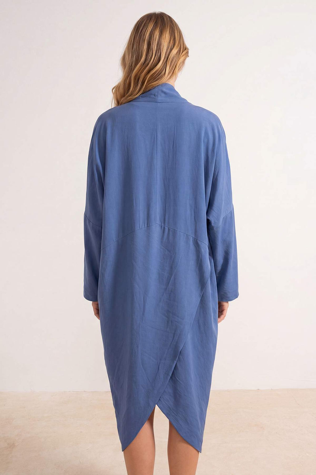 _ndigo Dokuma Maxi Degaje Yaka Plaj Kimono&Kaftan TBESS26LE00018 - Trendyolmilla фото 3